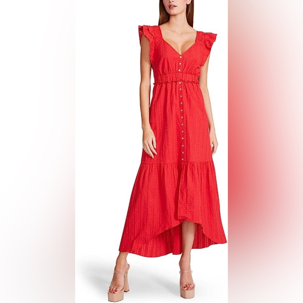 Betsy Johnson Ruffle High Low Maxi Dress